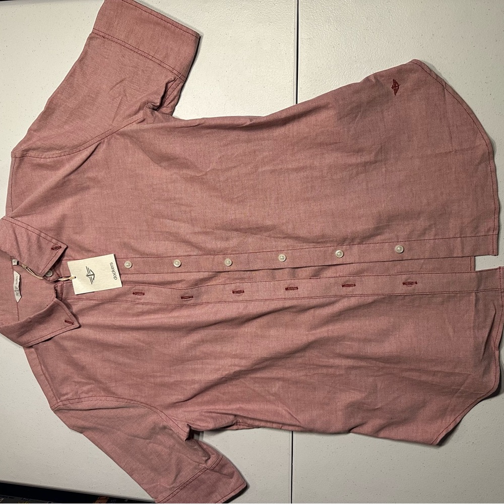 Dockers Casual Red Button Down Shirt